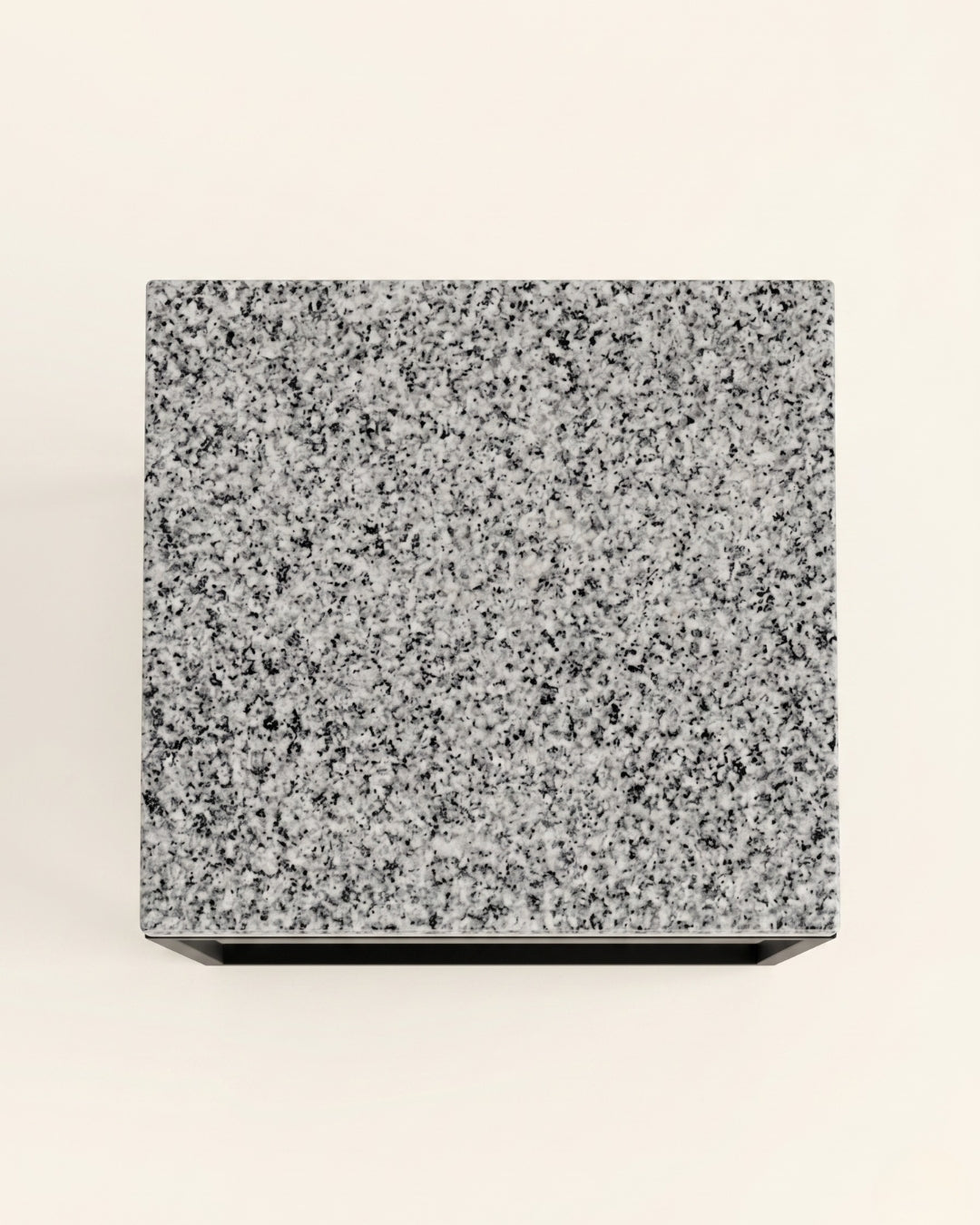 Bauhaus Inspired Halayeb Granite Night Stand With Steel Black Frame Top View