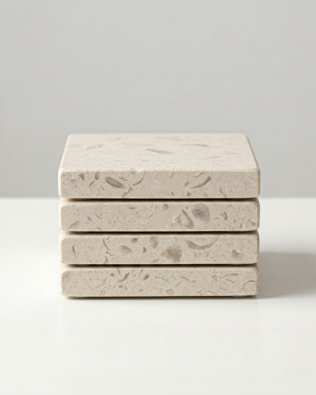 Minia Marble Square Coasters - Block