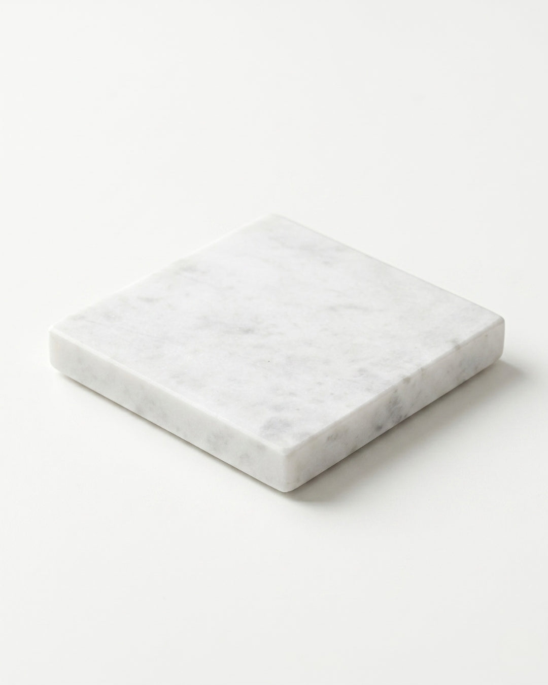 Carrara Marble Square Coasters White Italian - Block