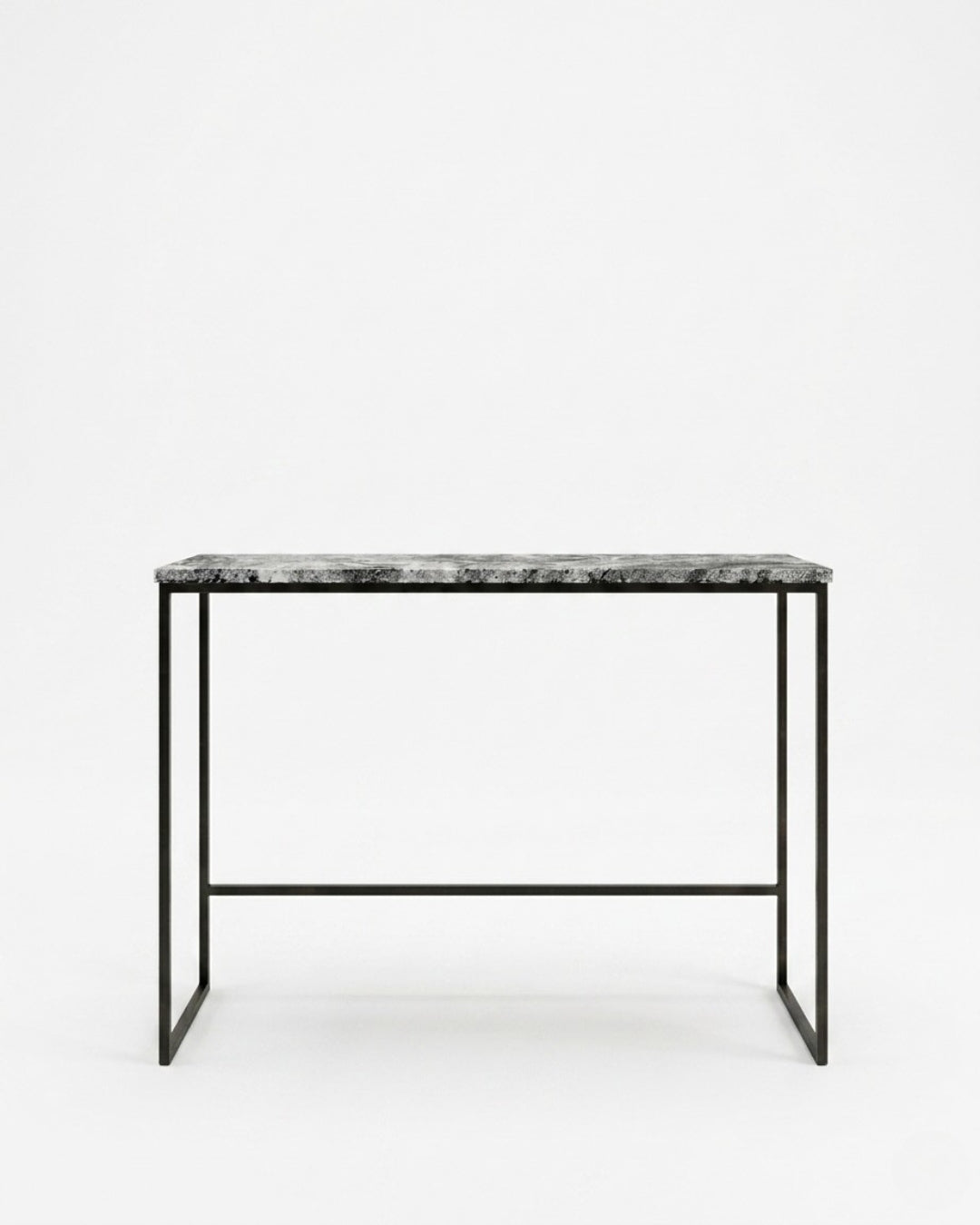 Vison Granite Consoleb Table With Black Steel