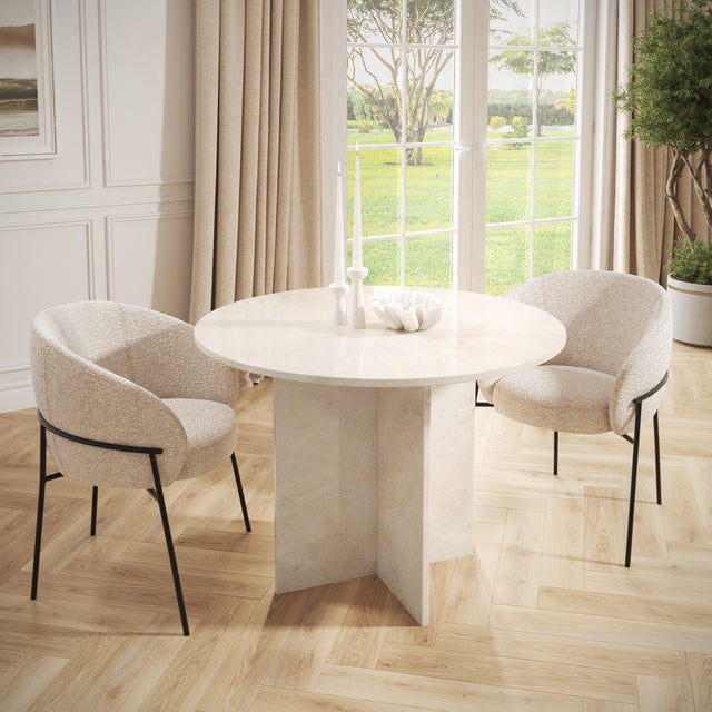 Galala Marble Round Dining Table
