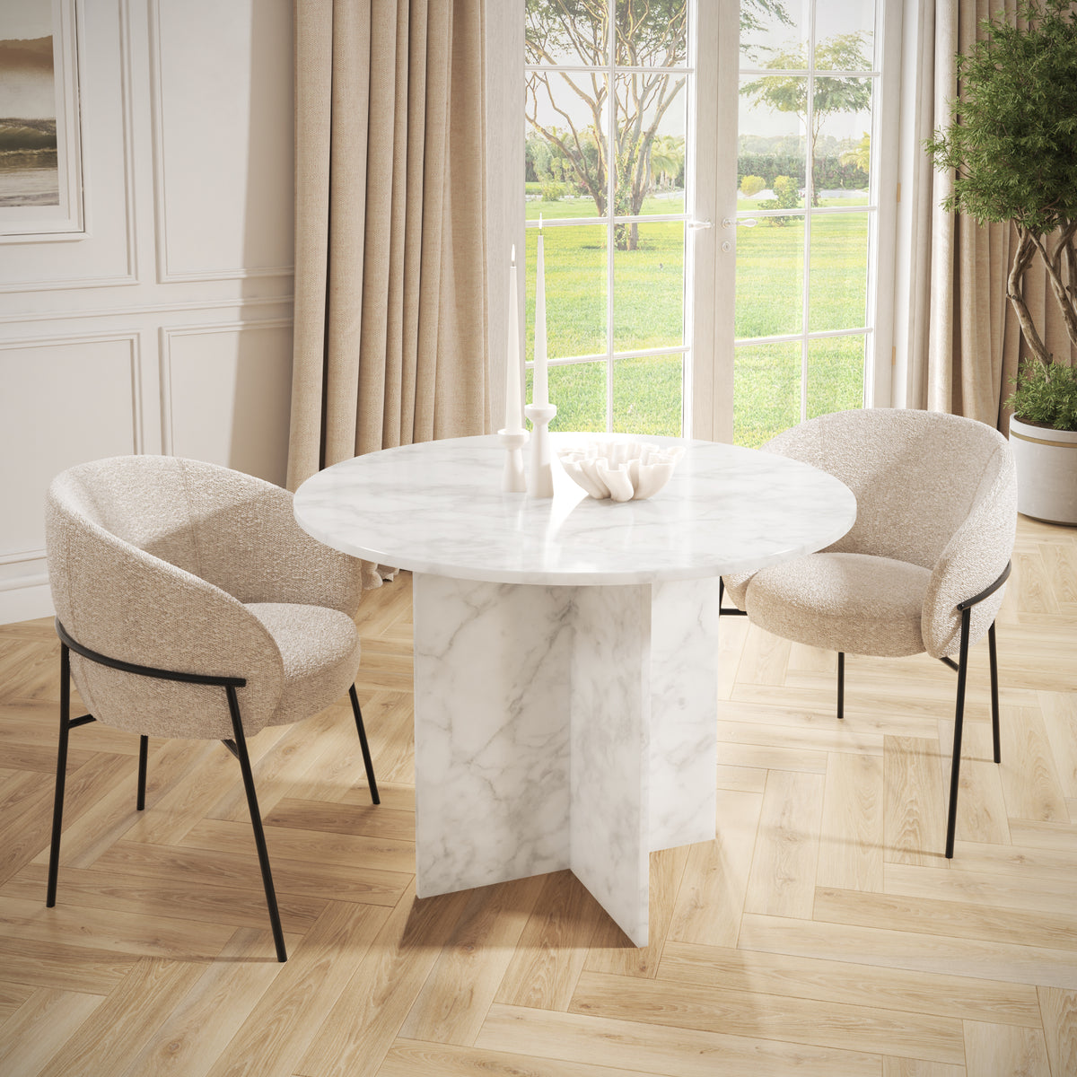 Round marble dining table “Barcelona”