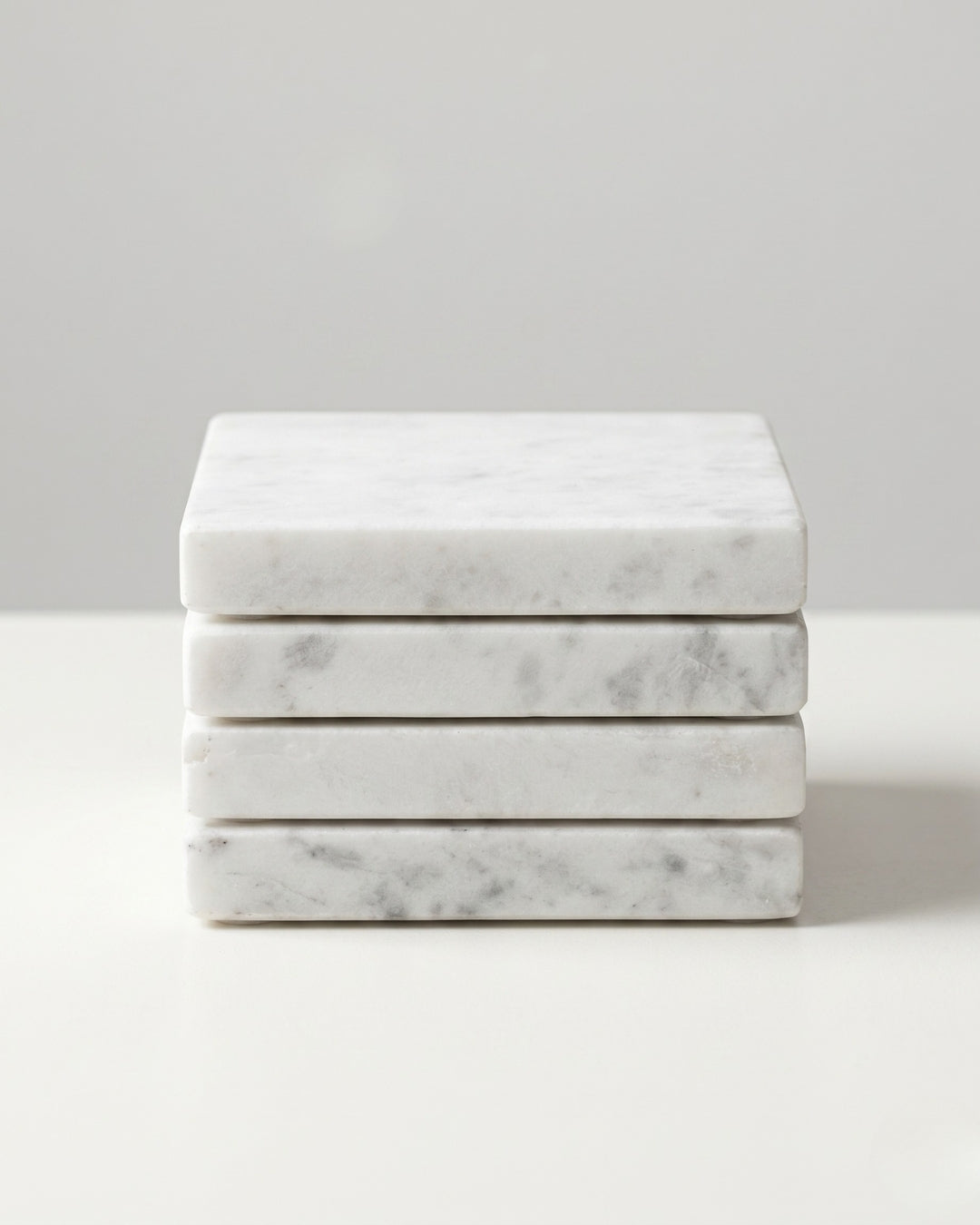 Carrara Marble Square Coasters White Italian - Block
