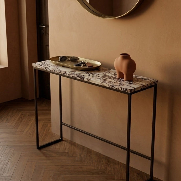 Calacatta Viola Marble Table With Black Steel