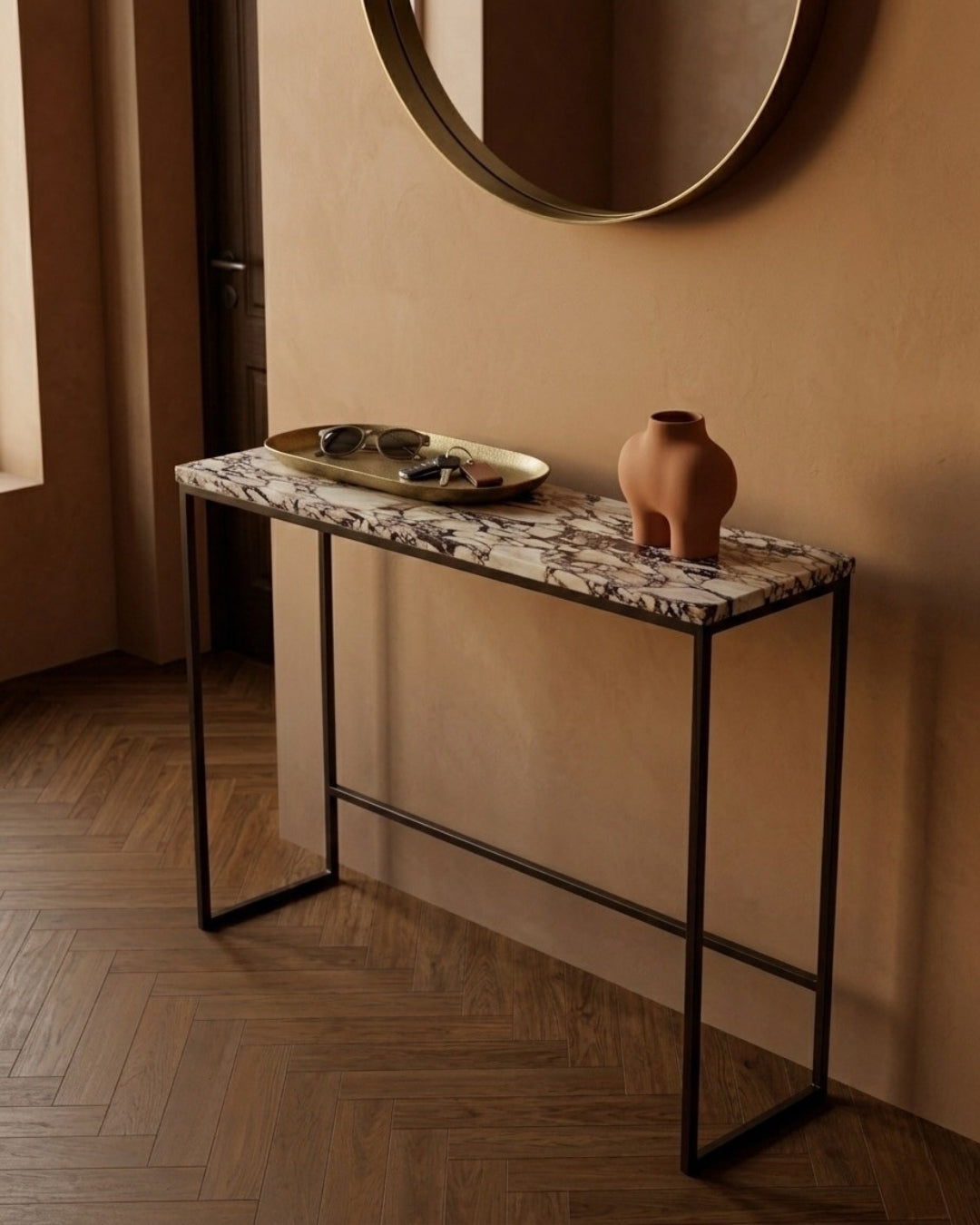 Calacatta Viola Marble Table With Black Steel