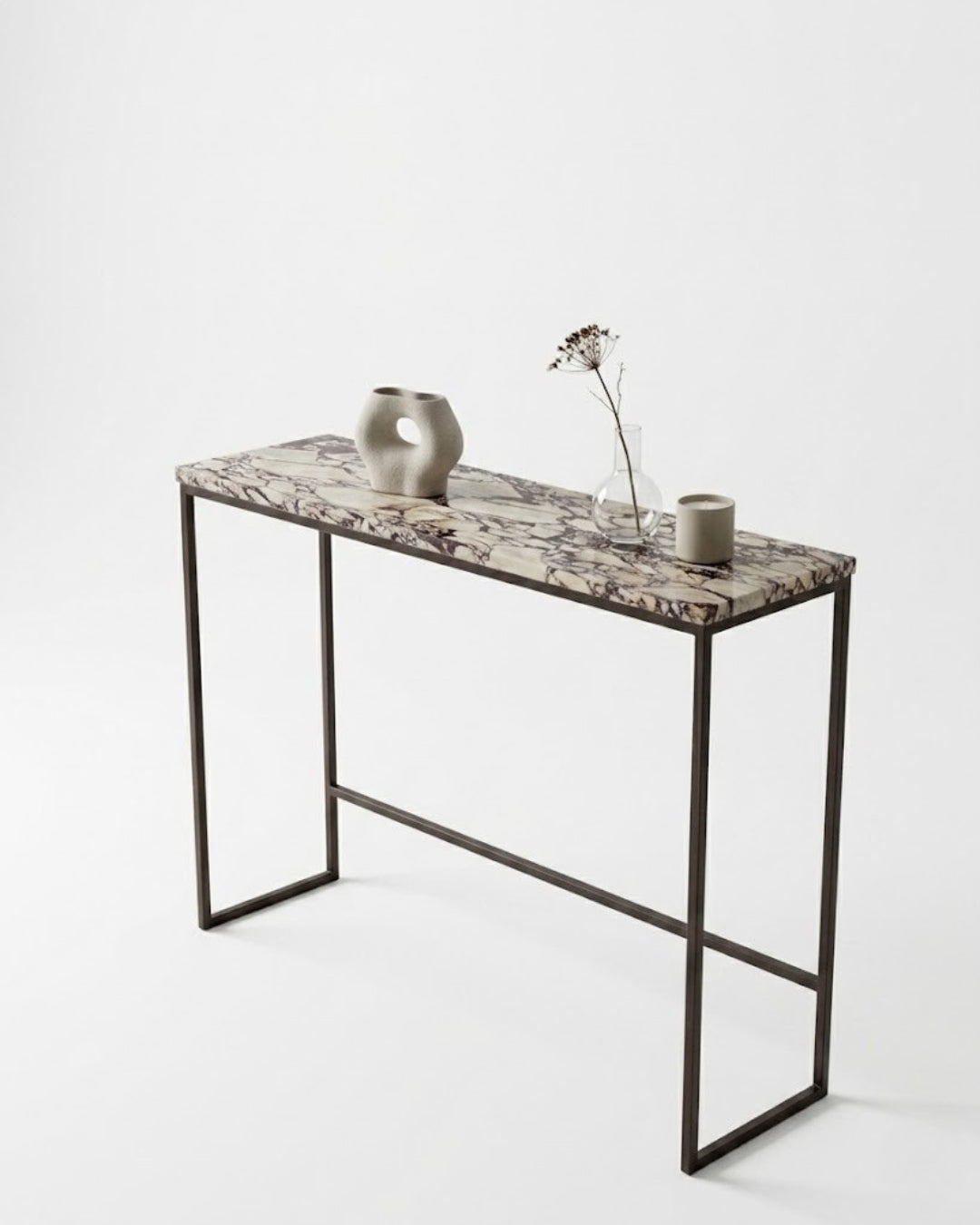 Calacatta Viola Marble Table With Black Steel