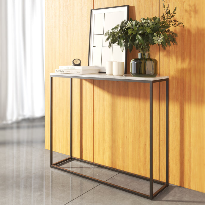 White Mugla Marble Console Table