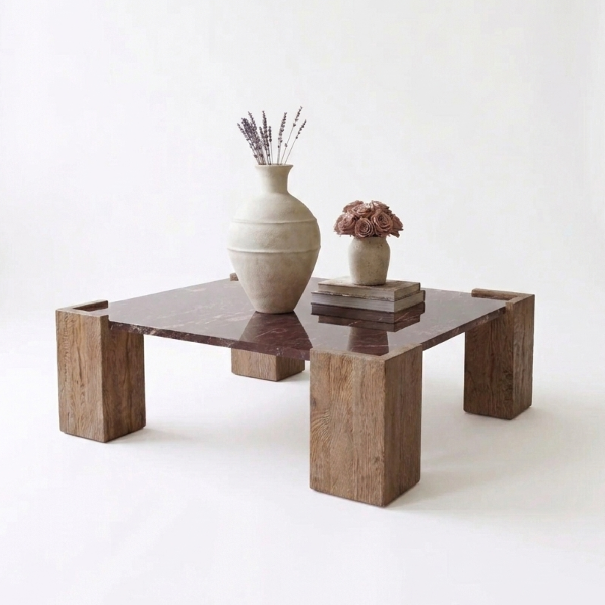Red Jasper Marble Marbella Arco Coffee Table