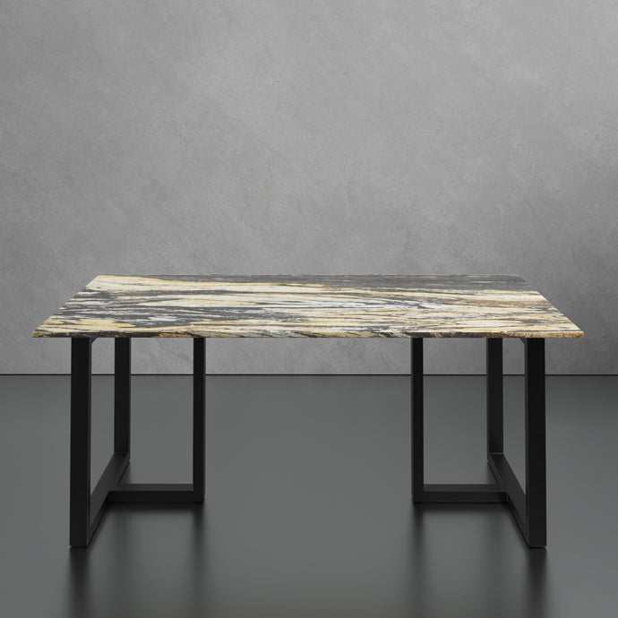 Magma Gold Granite Dining Table with Metal base