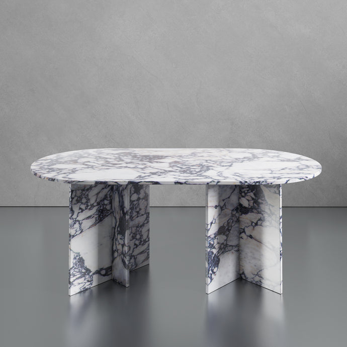 Calacatta Viola Marble Oval Dining Table