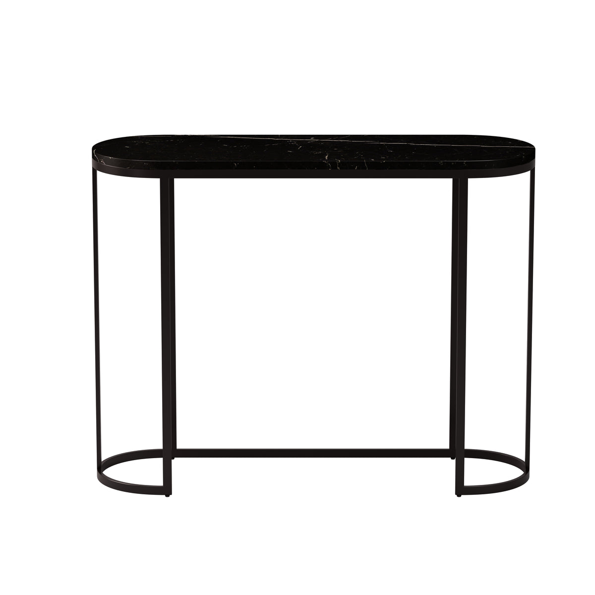 Oval Console Table – Marble Top & Metal Base