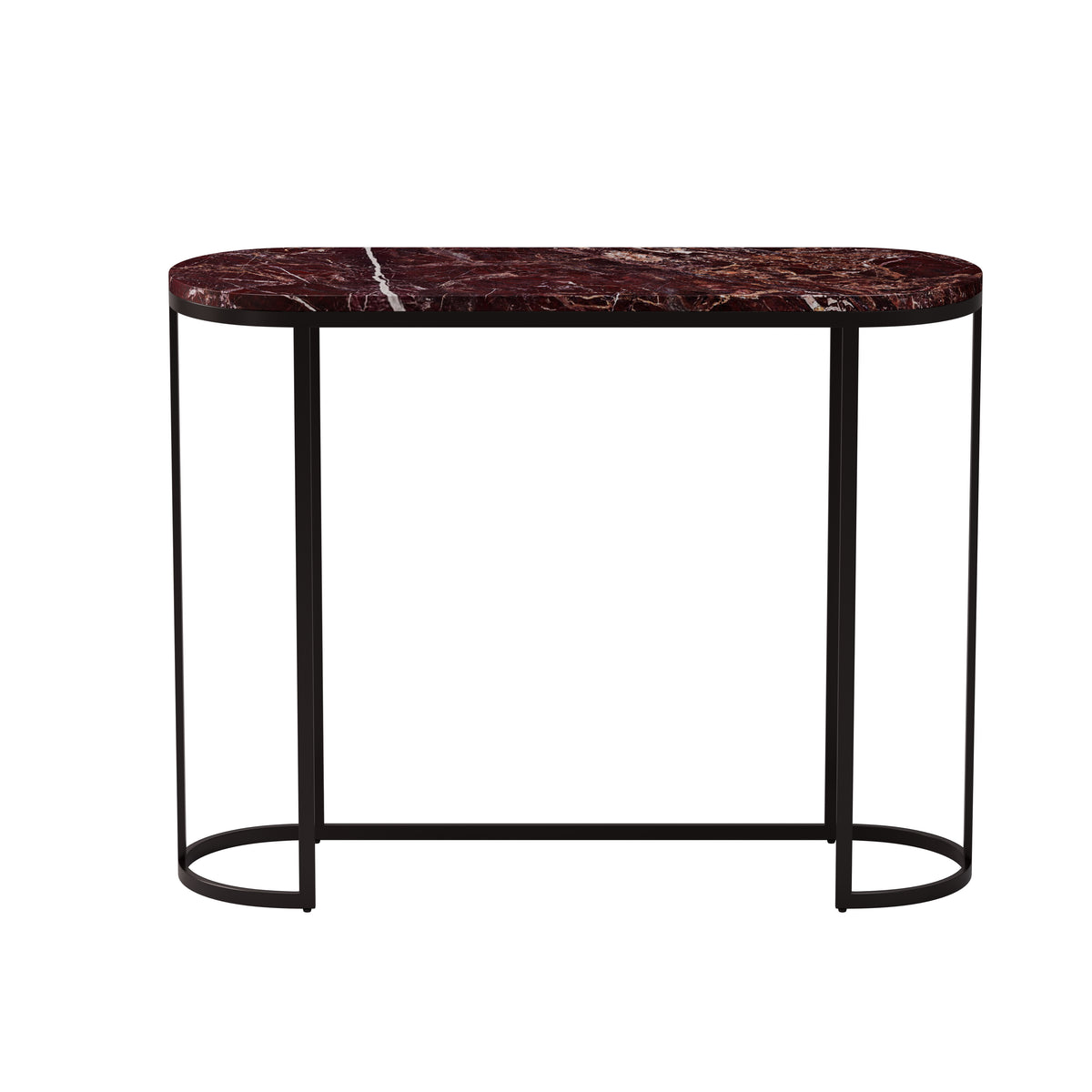 Oval Console Table – Marble Top & Metal Base