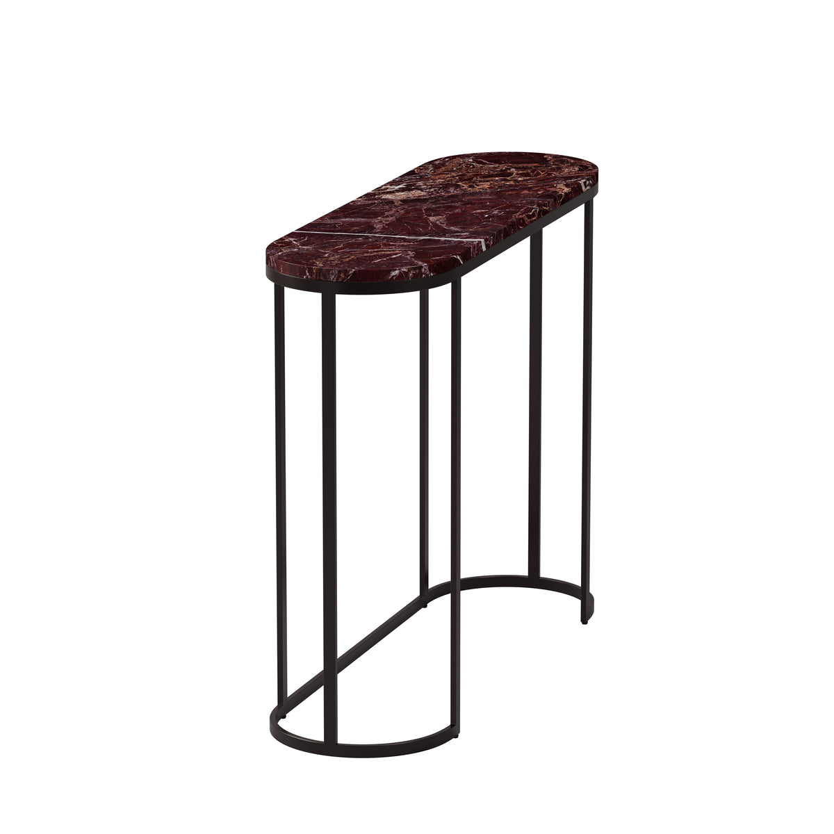 Oval Console Table – Marble Top & Metal Base