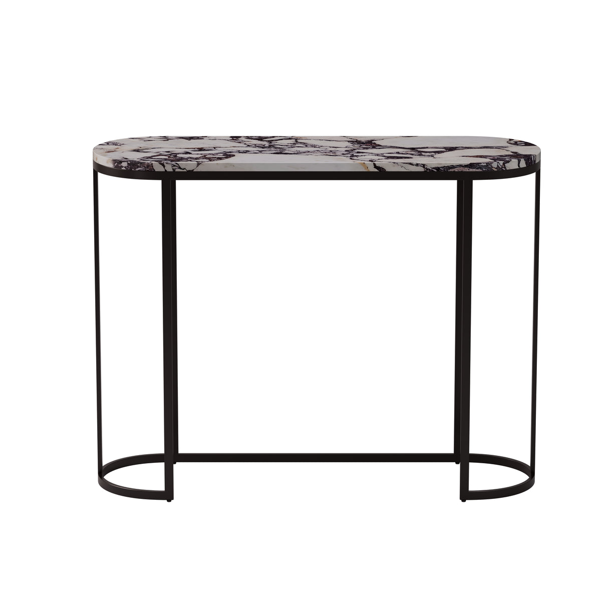 Oval Console Table – Marble Top & Metal Base