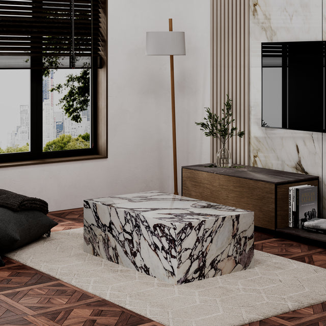 Calacatta Viola Marble Rectangular Coffee Table